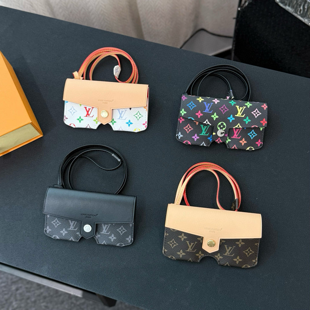 Louis Vuitton Men's And Women's Classic Fashion Aging Full-print Leather And Canvas Hanging Strap Eyeglass Case Bags M02701 #78174