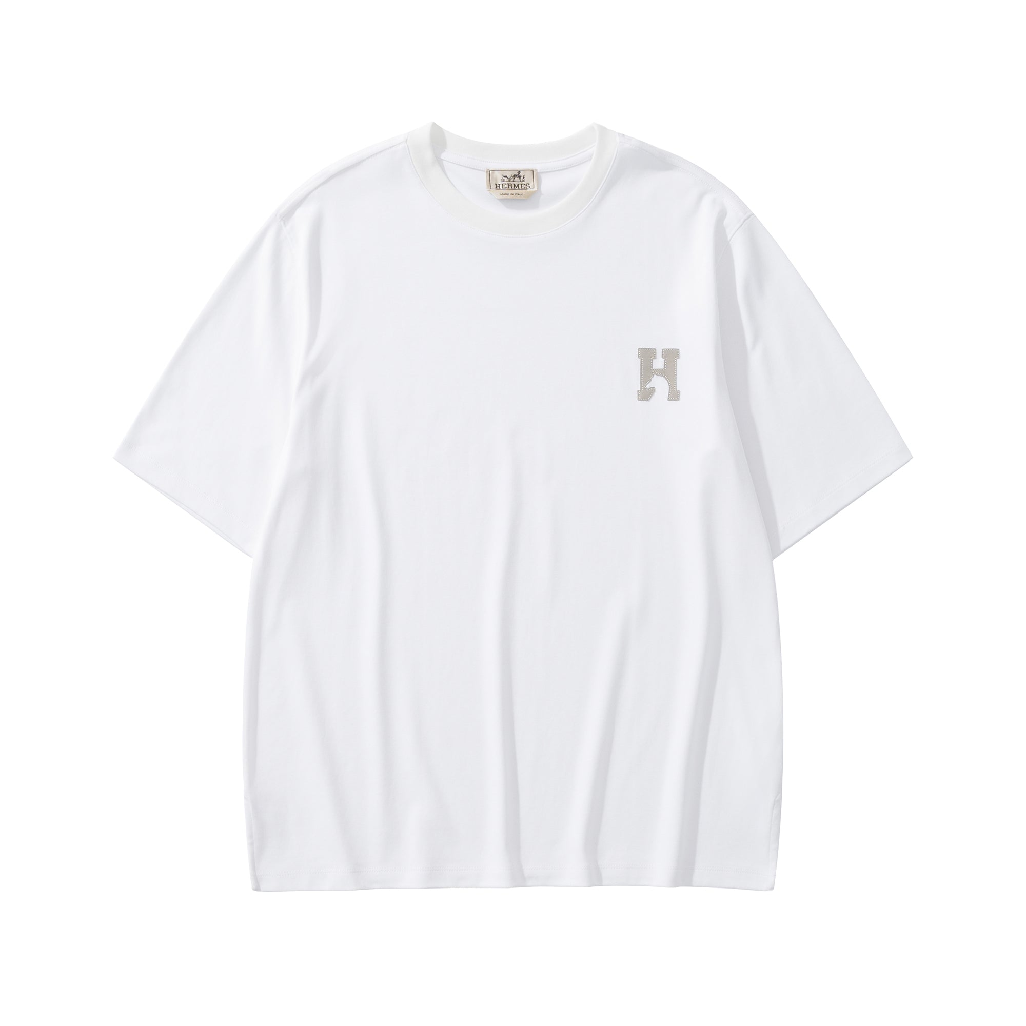 Hermès H Cheval T-shirt with Leather Detail #375796