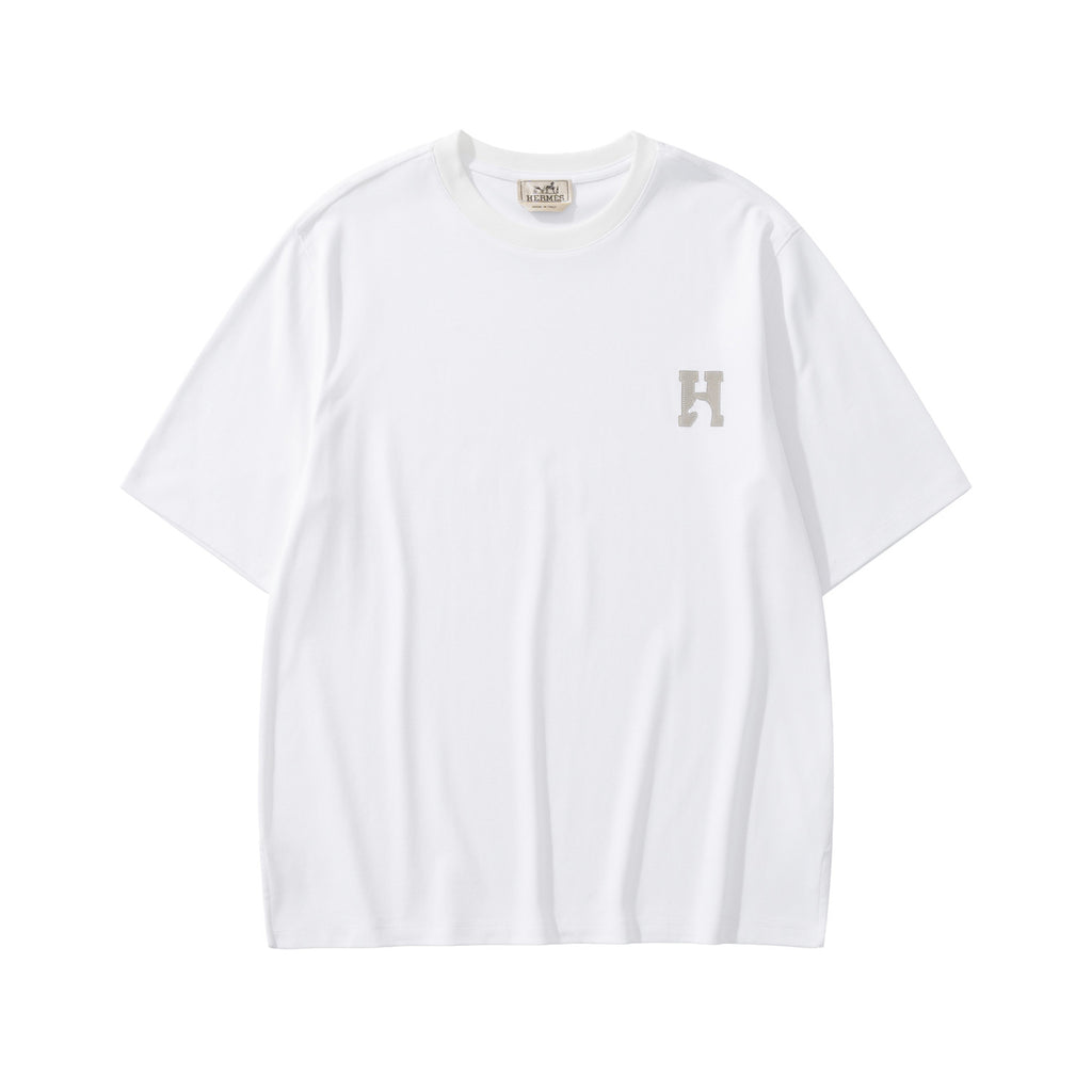 Hermès H Cheval T-shirt with Leather Detail #375796