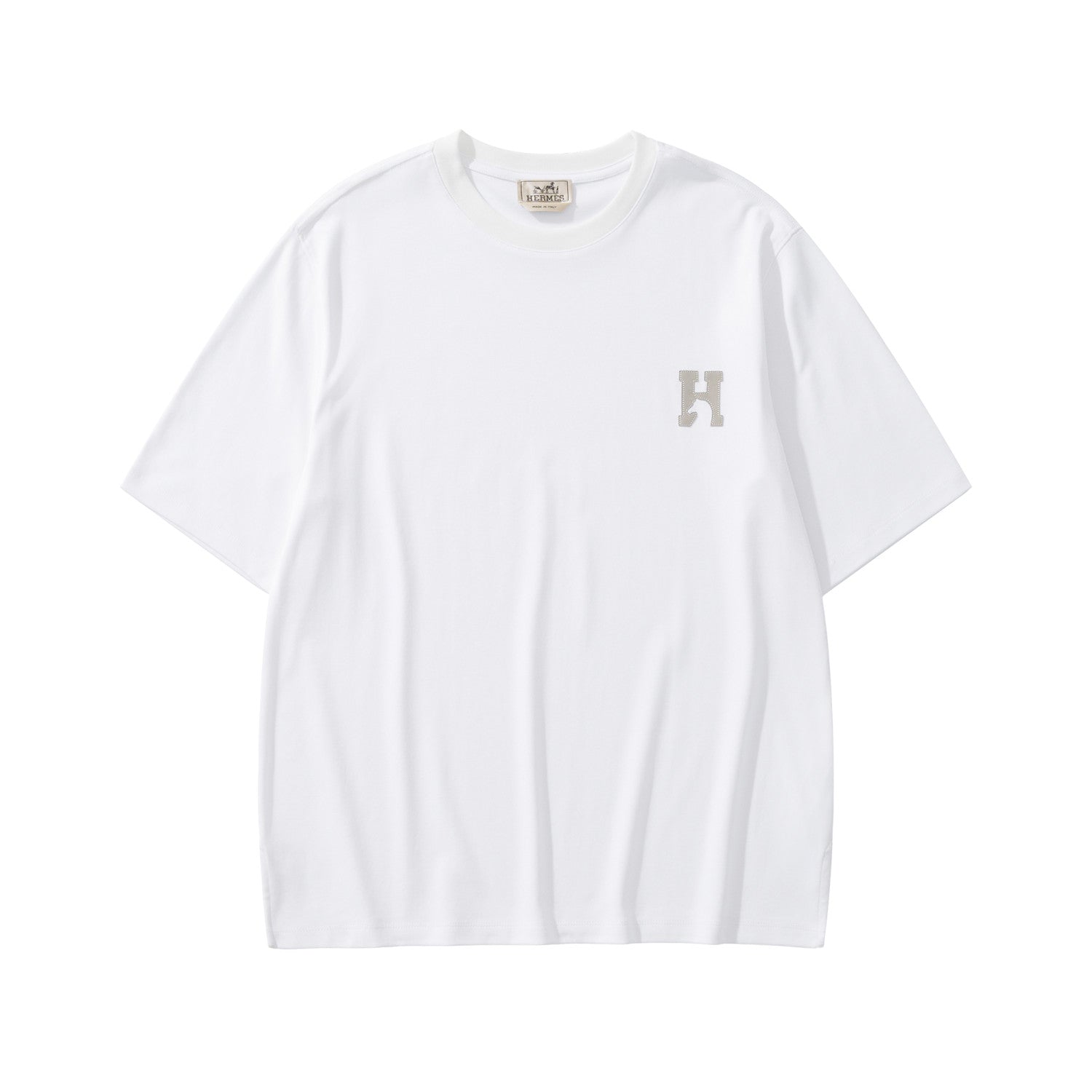 Hermès H Cheval T-shirt with Leather Detail #375796
