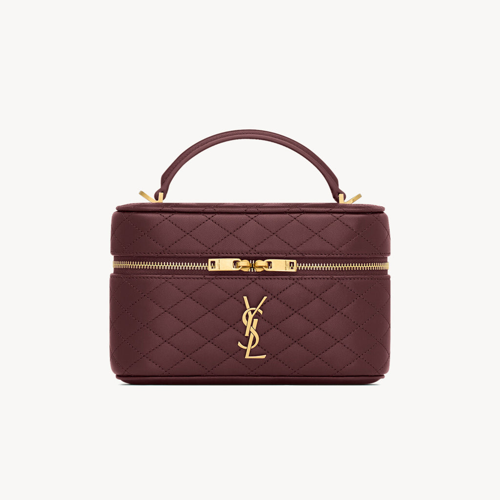 SAINT LAURENT GABY VANITY BAG Ladies Solid Color Detachable Adjustable Shoulder Strap Lambskin Shoulder Handbag Cosmetic Bag #76574