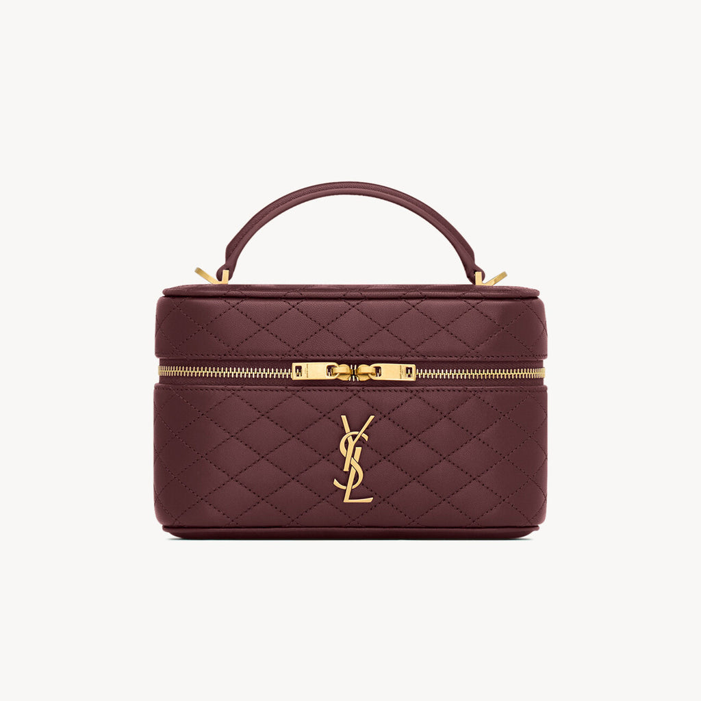 SAINT LAURENT GABY VANITY BAG Ladies Solid Color Detachable Adjustable Shoulder Strap Lambskin Shoulder Handbag Cosmetic Bag #76574