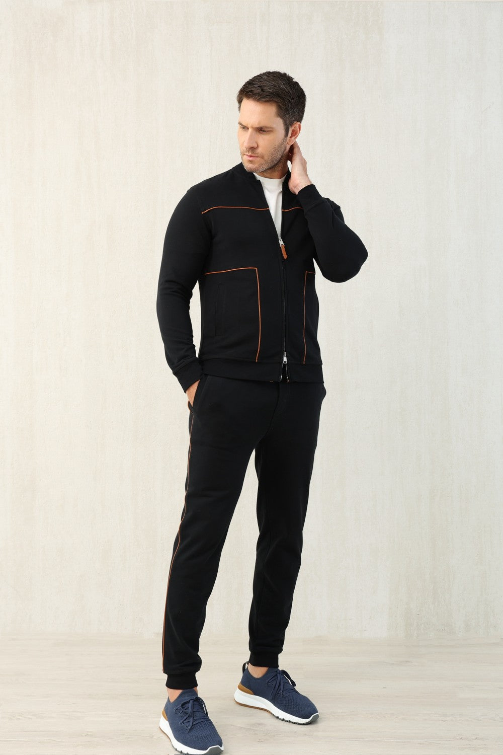 Brunello Cucinelli Men's Spring and Autumn Hooded Long Sleeve Cotton Casual Sports Sweatshirt Zipper Long Sleeve Jacket Ngvp #1766