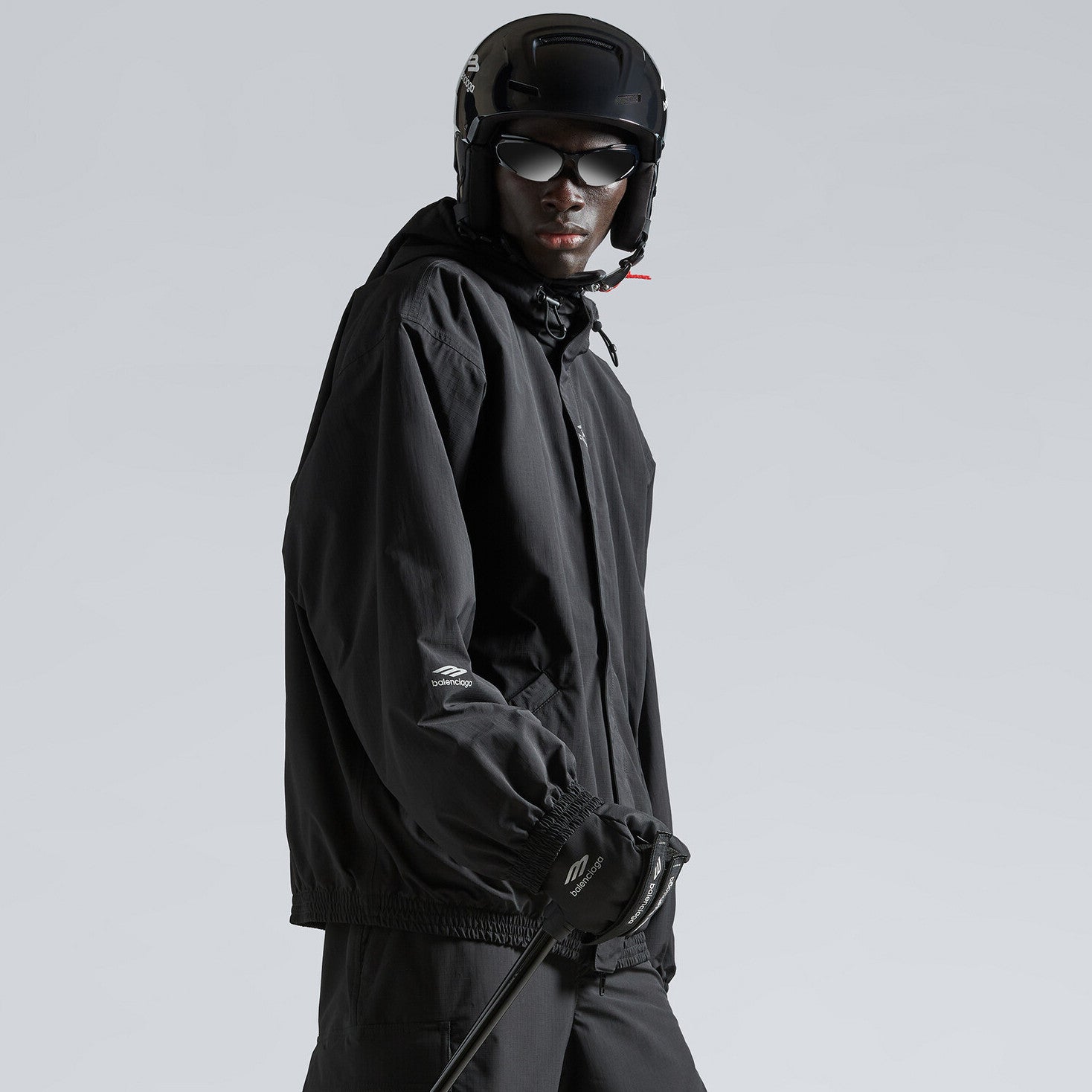 Balenciaga 3B SPORTS ICON SKI Men's Fall/Winter Fashion Solid-Color Hooded Zipper Windproof Ski Series Down Jacket #79555