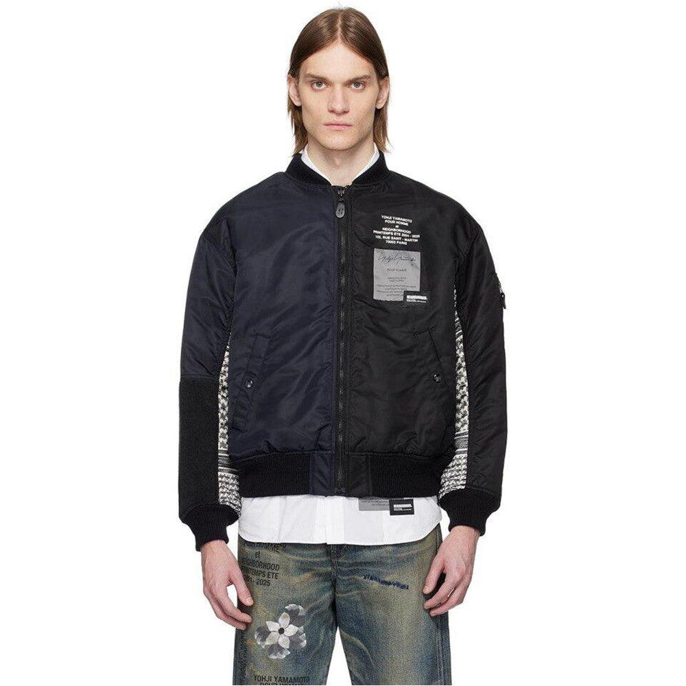 NEIGHBORHOOD x Yohji Yamamoto Men's Fall/Winter Joint Signature Labeling Short And Wide Design All Cowhide Slider #332621