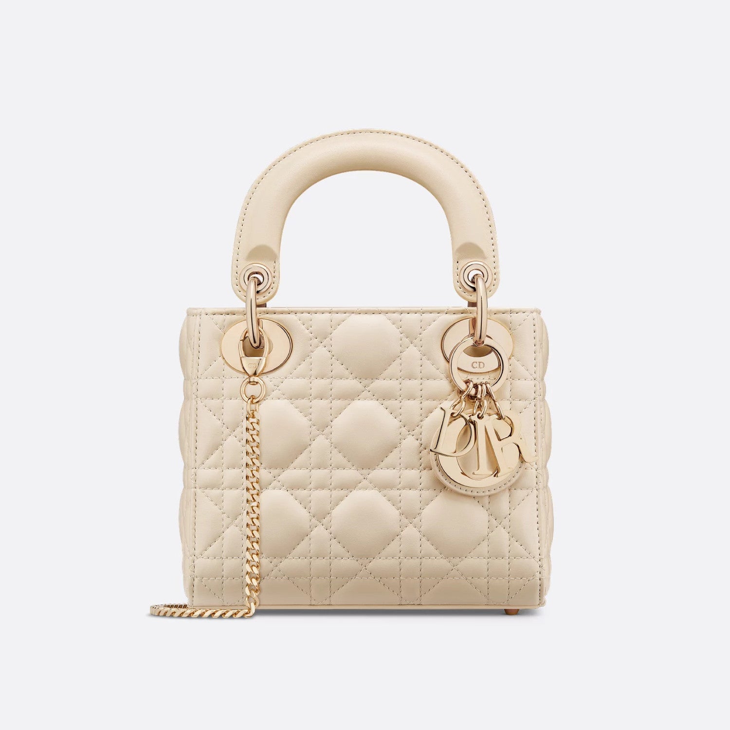 Dior Lady Women's Solid Color Metal Pendant Removable Chain Shoulder Strap Wicker Pattern Sheepskin Leather Single Shoulder Crossbody Handbag Bag Bags #77461