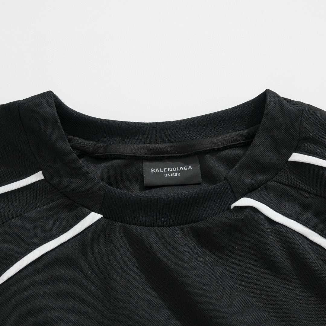 Balenciaga Men's Women's Summer Solid Color Round Neck Casual SHANGHAI SOCCER Loose Long Sleeved Cotton T-Shirt #99189