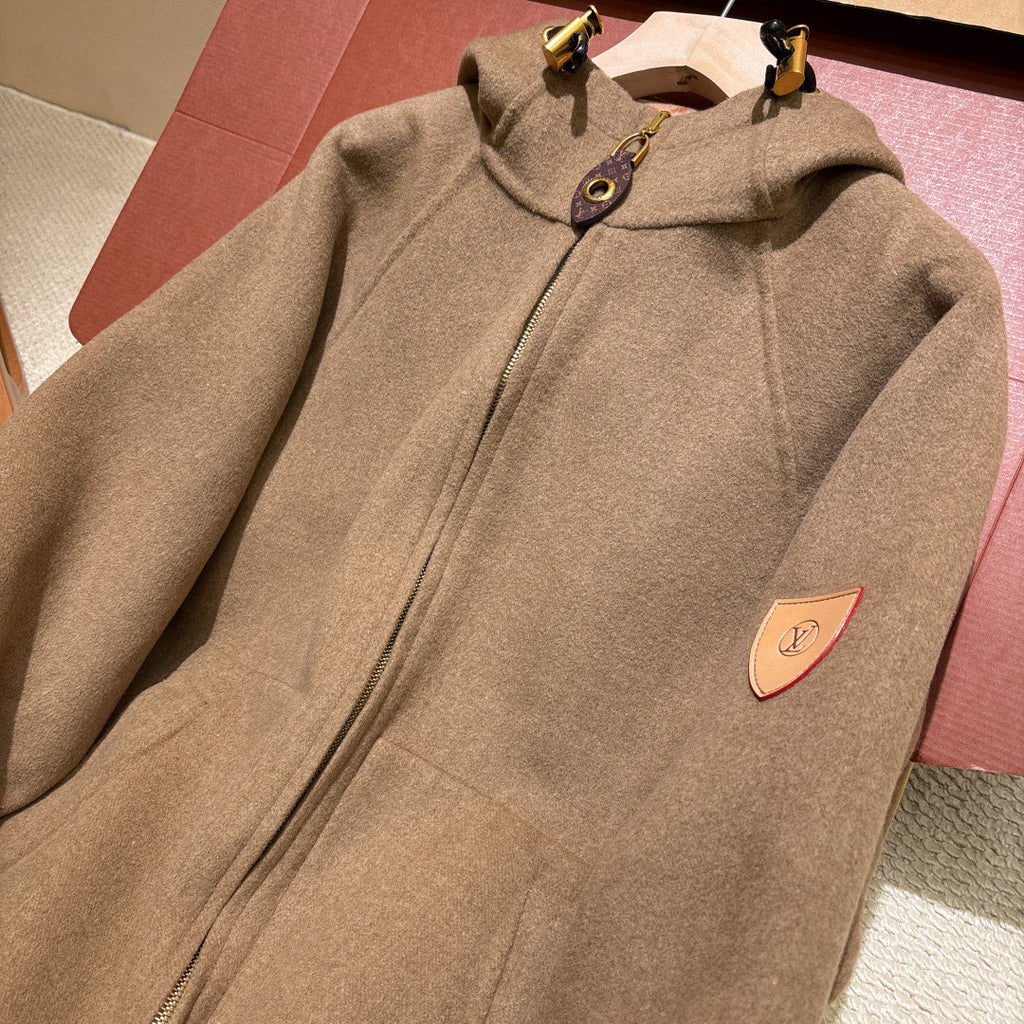 Louis Vuitton Men's And Women's Fall/winter Fashion Casual Solid Color Hooded Zipper Classic Print Reversible Jacket #79459