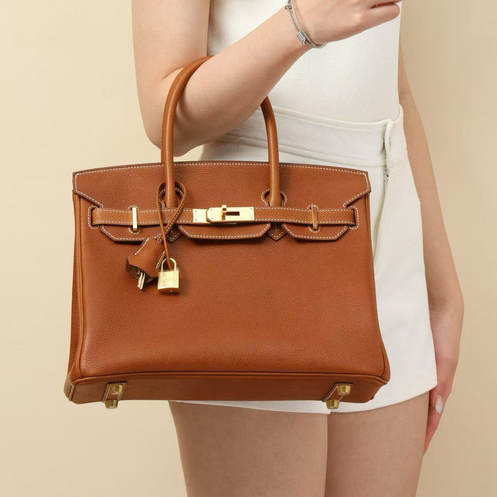 Hermes Birkin 30 Gold Buckle Solid Color Handbag Temperament  Bags Metal Buckle Kelly Bag Accessories H027633CC37 #81134