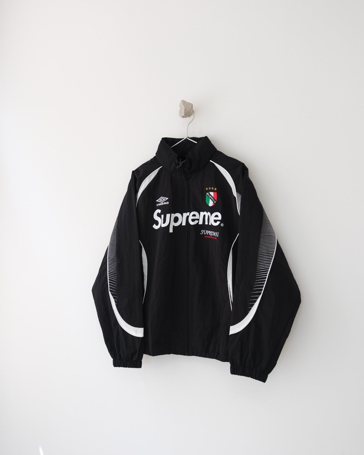 Supreme Week 11 X Umbro Men's And Women's Spring And Fall Black Collar Zipper Long Sleeve Jacket #73162