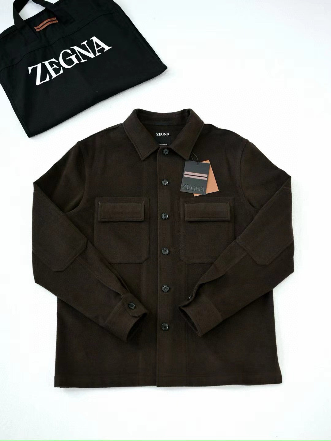 Ermenegildo Zegna Oasi Cashmere Alba Shirt Jacket Men's Luxury Solid Color Temperament Wool Shirt Fashion Casual Lapel Single Breasted Shirt Jacket Ngvp #2493