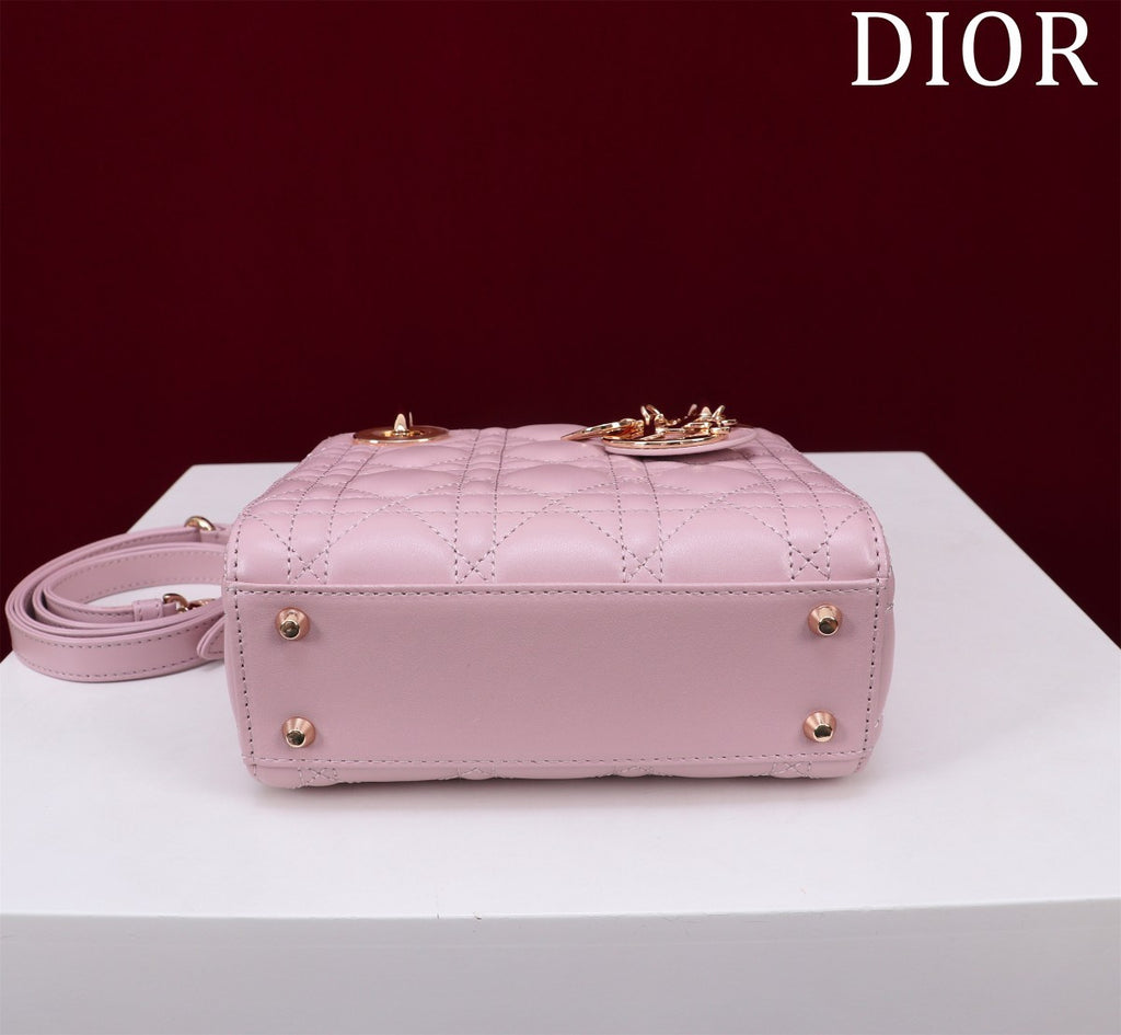 Dior Lady Women's Solid Color Metal Pendant Removable Chain Shoulder Strap Wicker Pattern Sheepskin Leather Single Shoulder Crossbody Handbag Bag Bags #77461