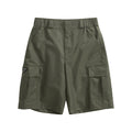 Prada Men's Summer Nylon Multi-Pocket Elastic Waist Solid Color Casual Work Shorts #81195