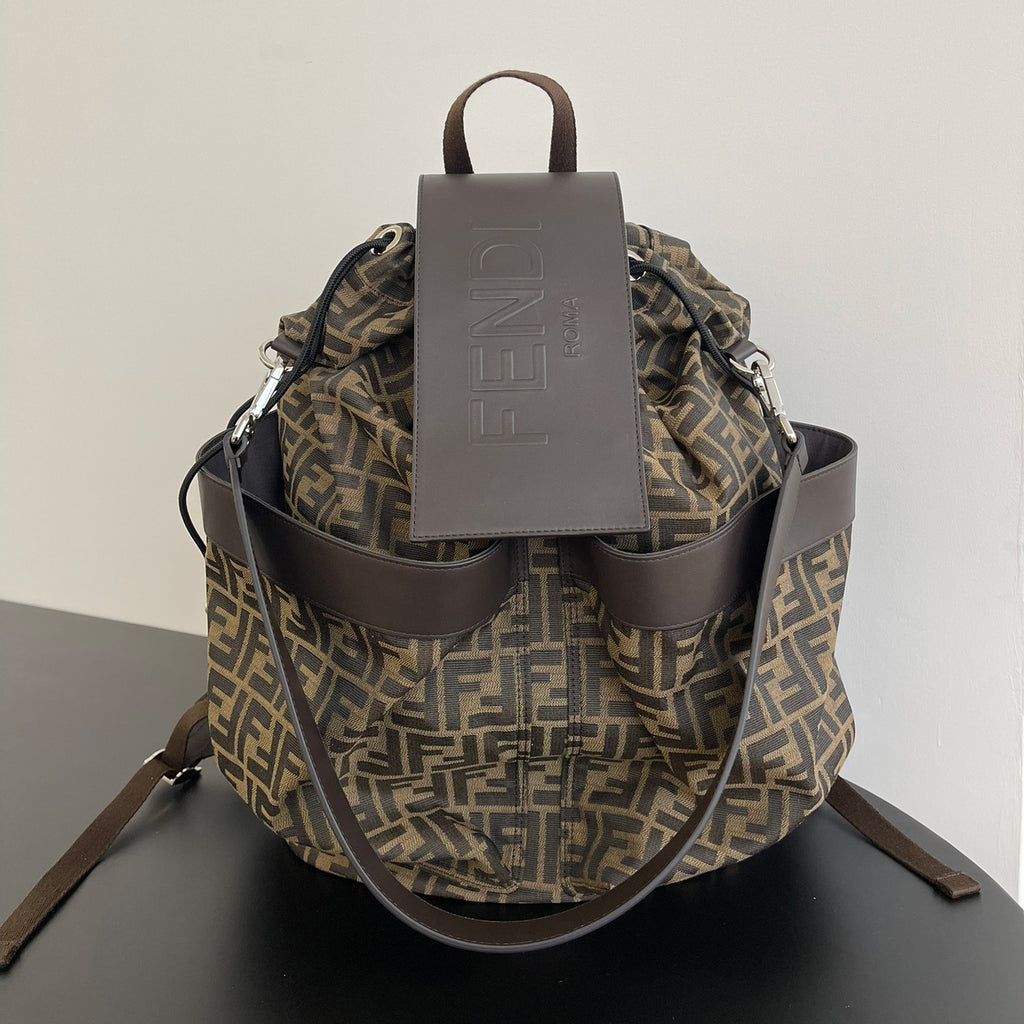 Fendi Unisex Fashion Classic Monogram Multi-Function Drawstring Backpack Tote Bag Bags #78816