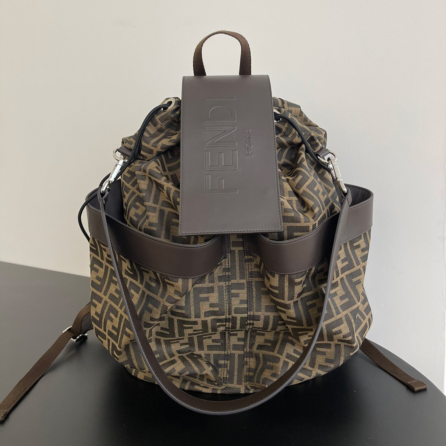 Fendi Unisex Fashion Classic Monogram Multi-Function Drawstring Backpack Tote Bag Bags #78816