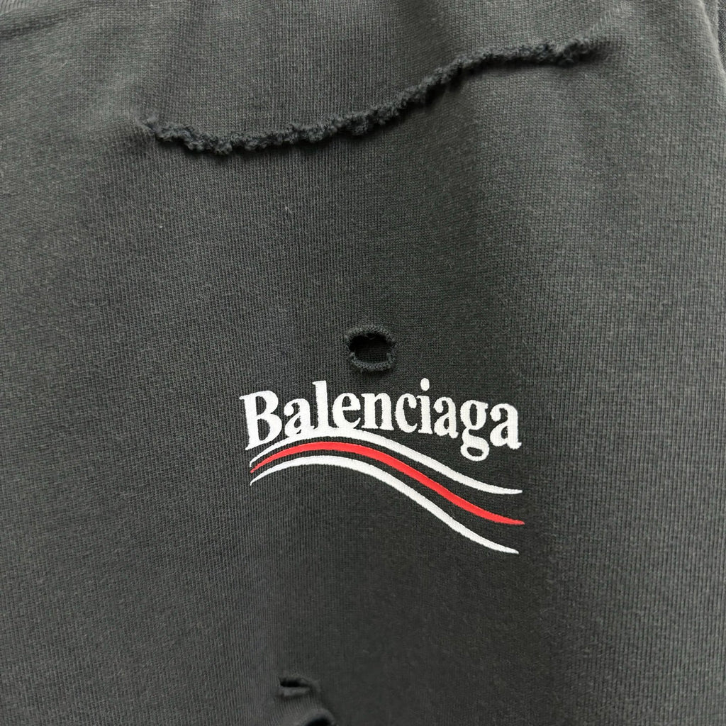Balenciaga Men's Spring Summer Political Campaign Layered Black Vintage Plain Knit Long Sleeve T-Shirt #75967