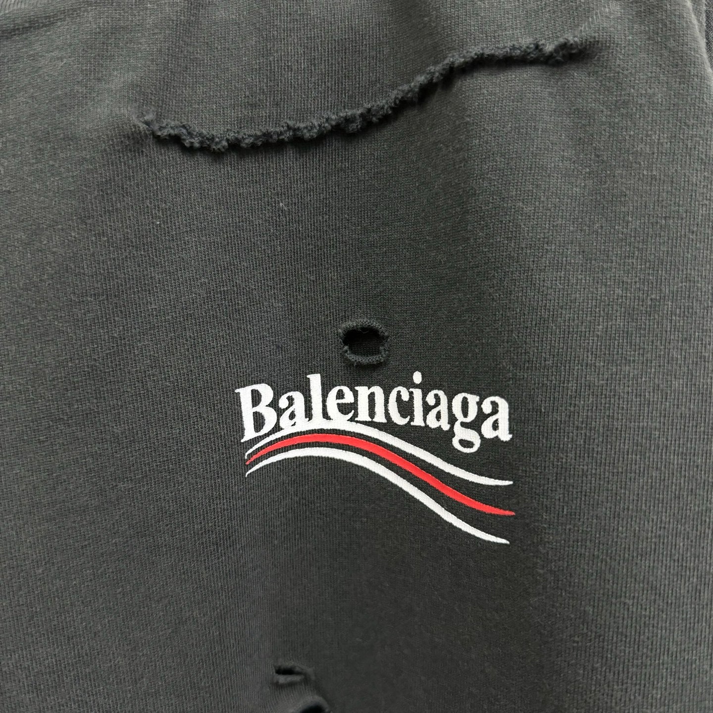 Balenciaga Men's Spring Summer Political Campaign Layered Black Vintage Plain Knit Long Sleeve T-Shirt #75967