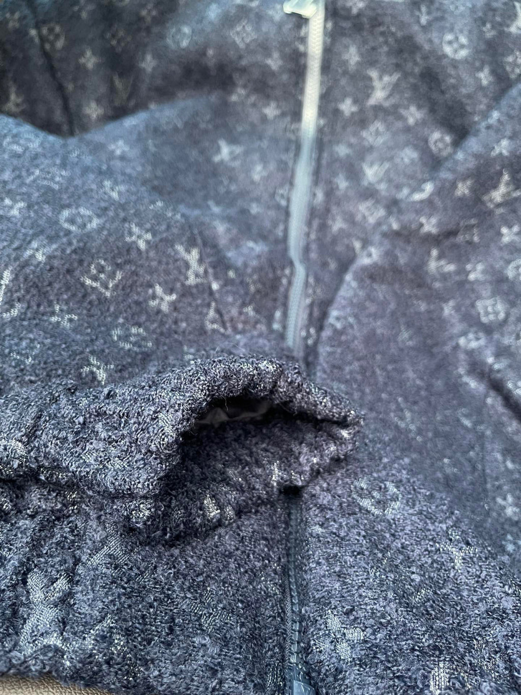 Louis Vuitton Monogram Sheep's Wool And Tweed Zip-up Belted Jacket #96733