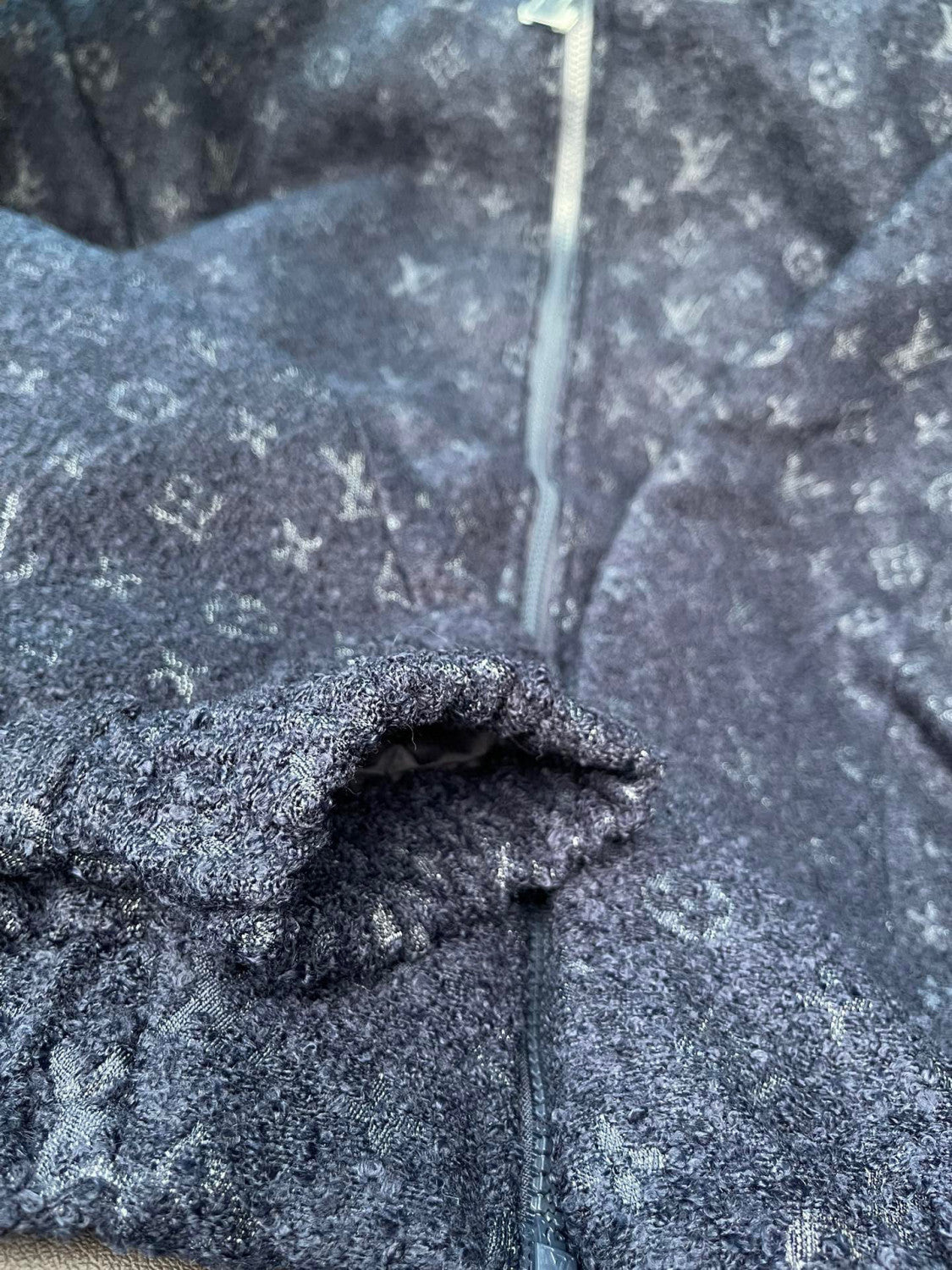Louis Vuitton Monogram Sheep's Wool And Tweed Zip-up Belted Jacket #96733