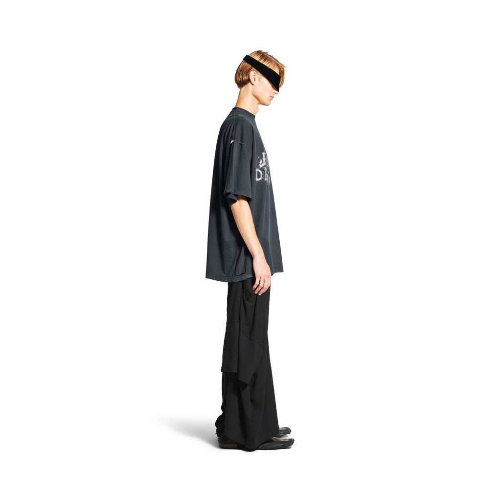 Balenciaga Men's Women's Summer Fashion Designer Faded Solid Color Round Neck Plain Knit Loose Short Sleeve T-Shirt Ngvp #1367
