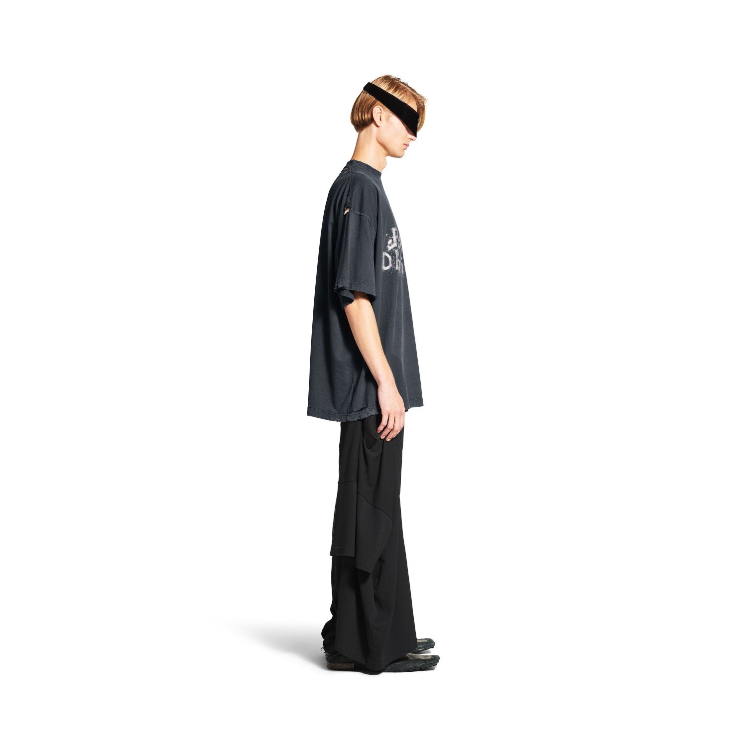 Balenciaga Men's Women's Summer Fashion Designer Faded Solid Color Round Neck Plain Knit Loose Short Sleeve T-Shirt Ngvp #1367