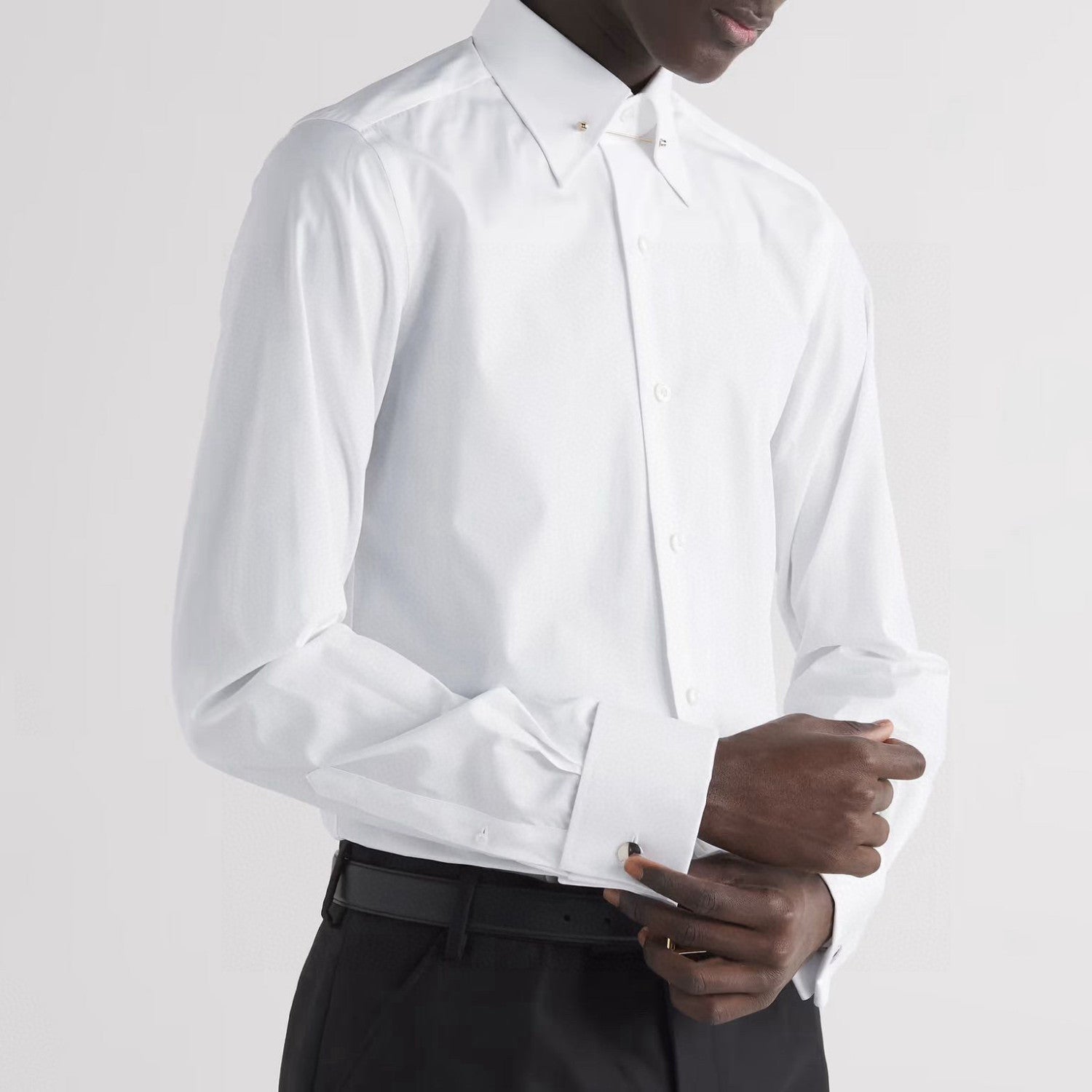 Tom Ford Men's Fashion Classic Notched Lapel Single-Breasted Premium Business Suit French Cuffs Dress Shirt #78943