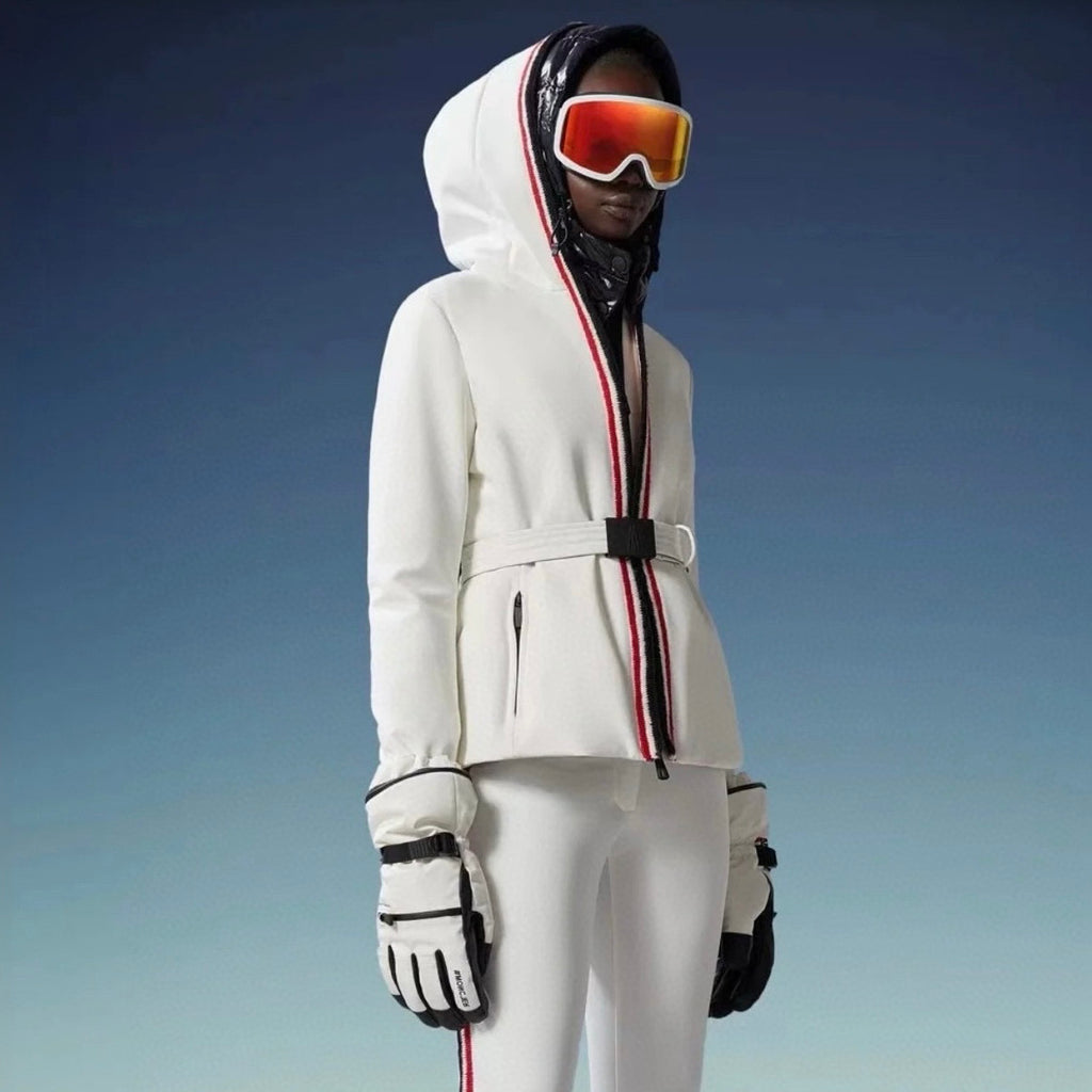 Moncler Men's And Women's Winter Fashion Casual Hooded Zipper Windproof Ski Jacket With Belted Waist Cotton Lined Jacket #79365