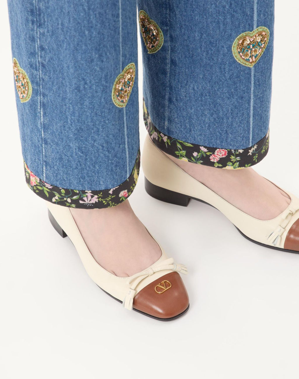 Valentino Garavani Valet Du Roi Leather Ballet Flats #336898
