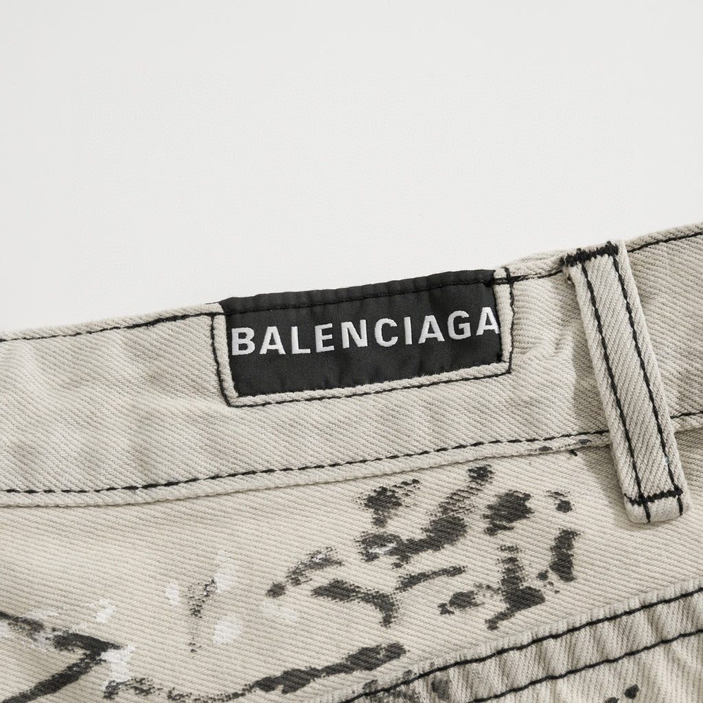 Balenciaga Graffiti Loose Fit Denim Pants Ngvp #6578