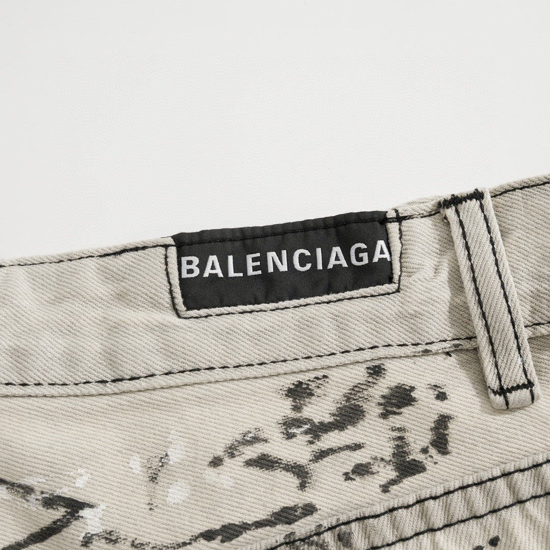 Balenciaga Graffiti Loose Fit Denim Pants Ngvp #6578