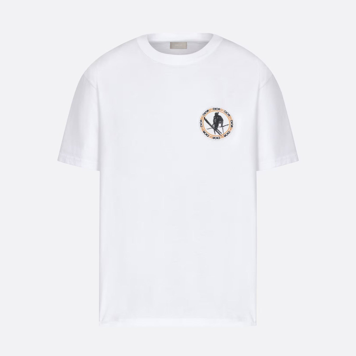 Dior Men's Summer Embroidered Round Label Solid Colour Round Neck Cotton Short Sleeve T-Shirt #97823