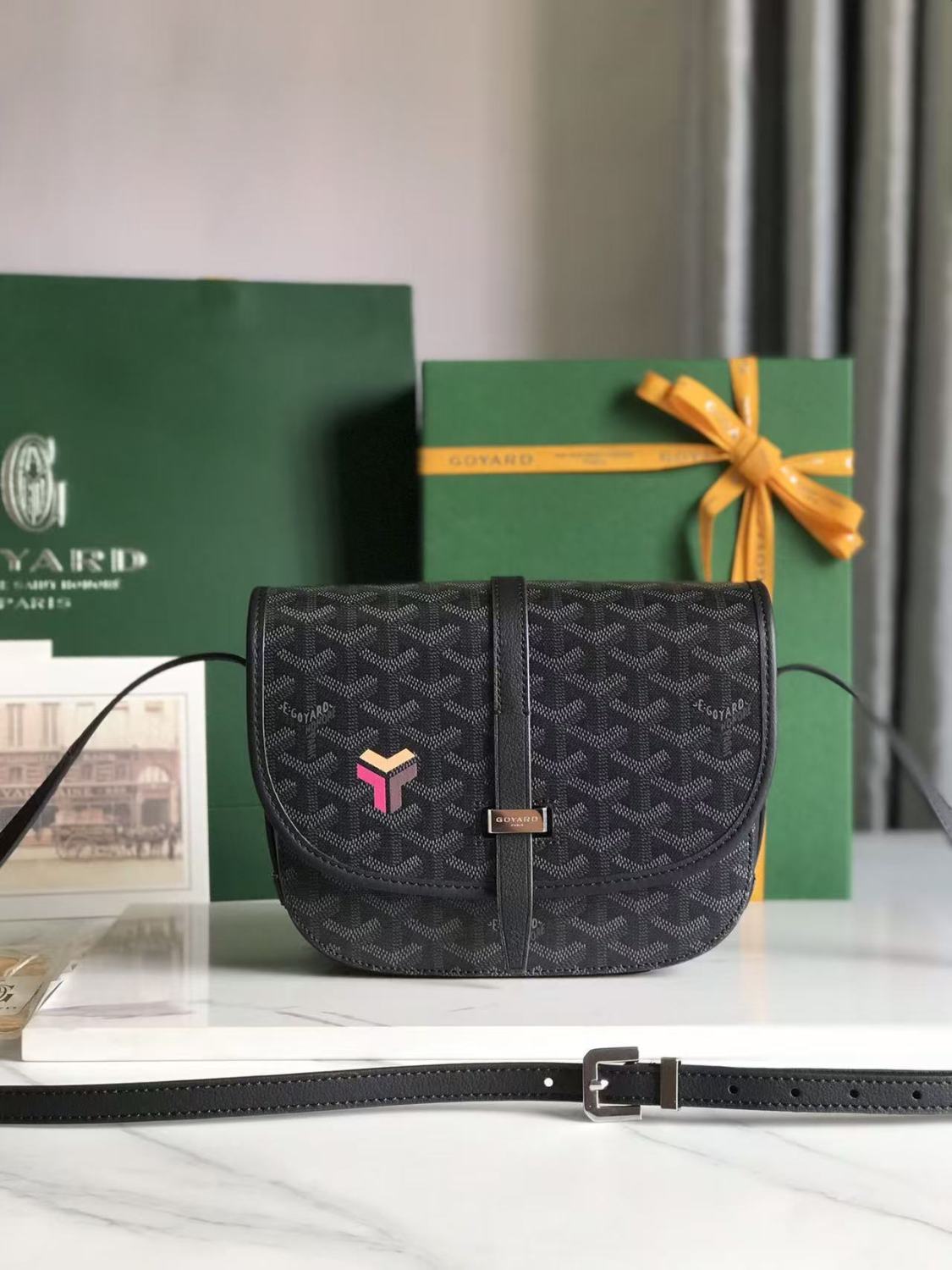GOYARD Belvedere Bag Limited Edition Small Size Fashion Trend Logo Satchel Bag Simple Elegant Adjustable Shoulder Bags #82675A