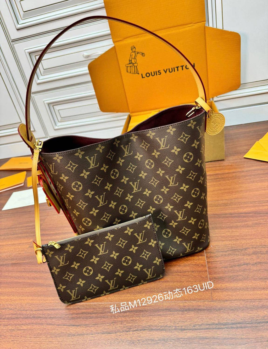 Louis Vuitton All In GM Women's Brown Letter Printed Removable Zipper Inside Pocket Coated Canvas Shoulder Tote Bag Bags #75488