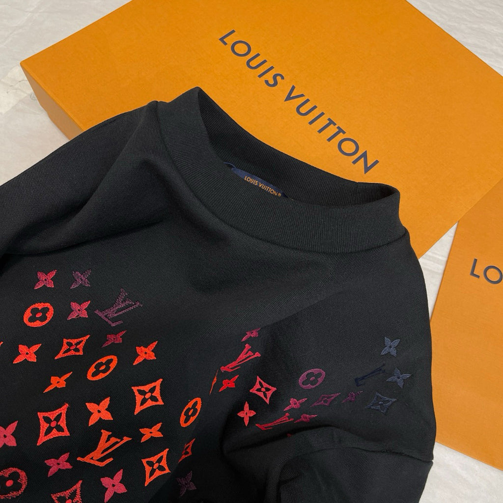 Louis Vuitton Men's Spring and Autumn Logo Embroidery Round Neck Cotton Pullover Sweatshirt #97951