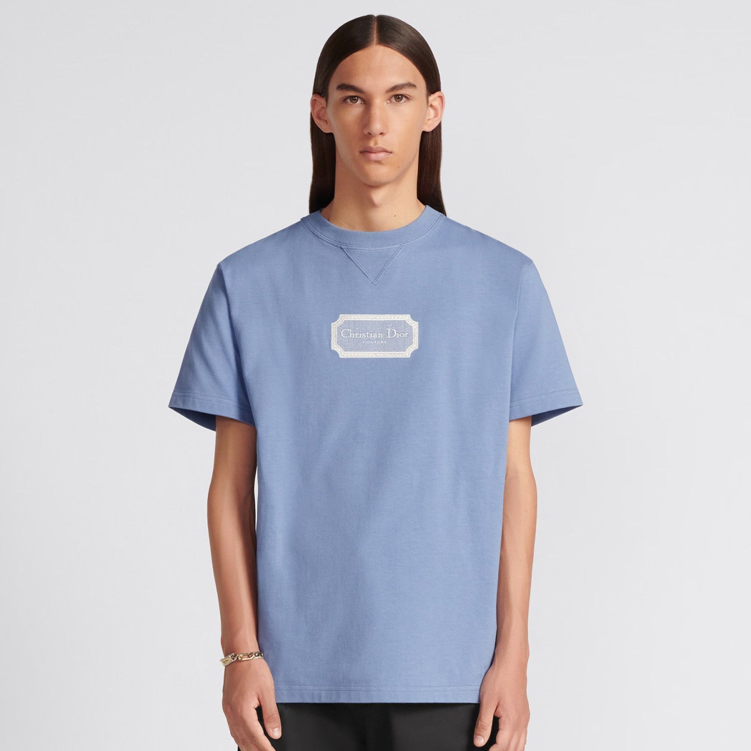 Dior Men's Summer Embroidered Logo Solid Colour Round Neck Cotton Short Sleeve T-Shirt #97793