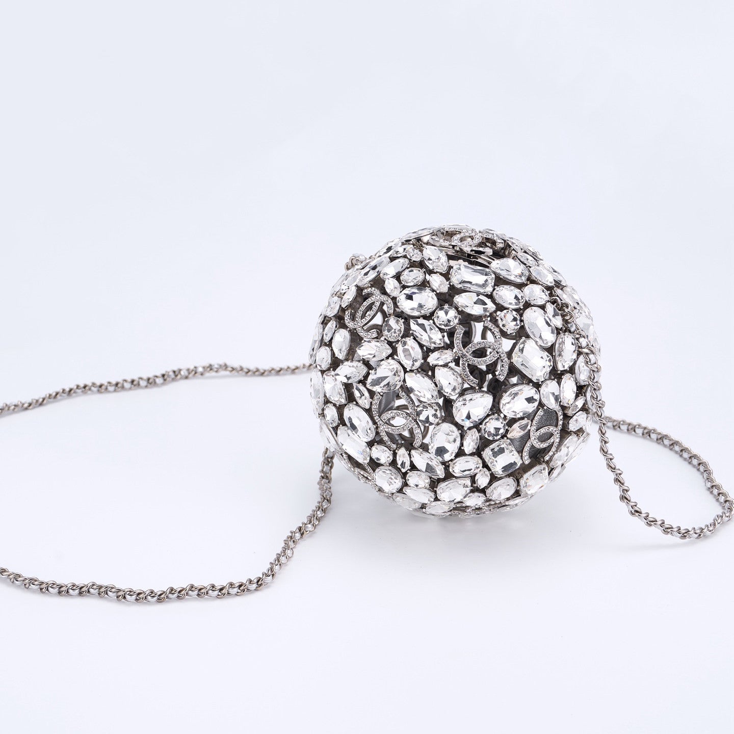 Chanel Women's Crystal Diamond Spherical Chain Single Shoulder Evening Bag Bags #77237