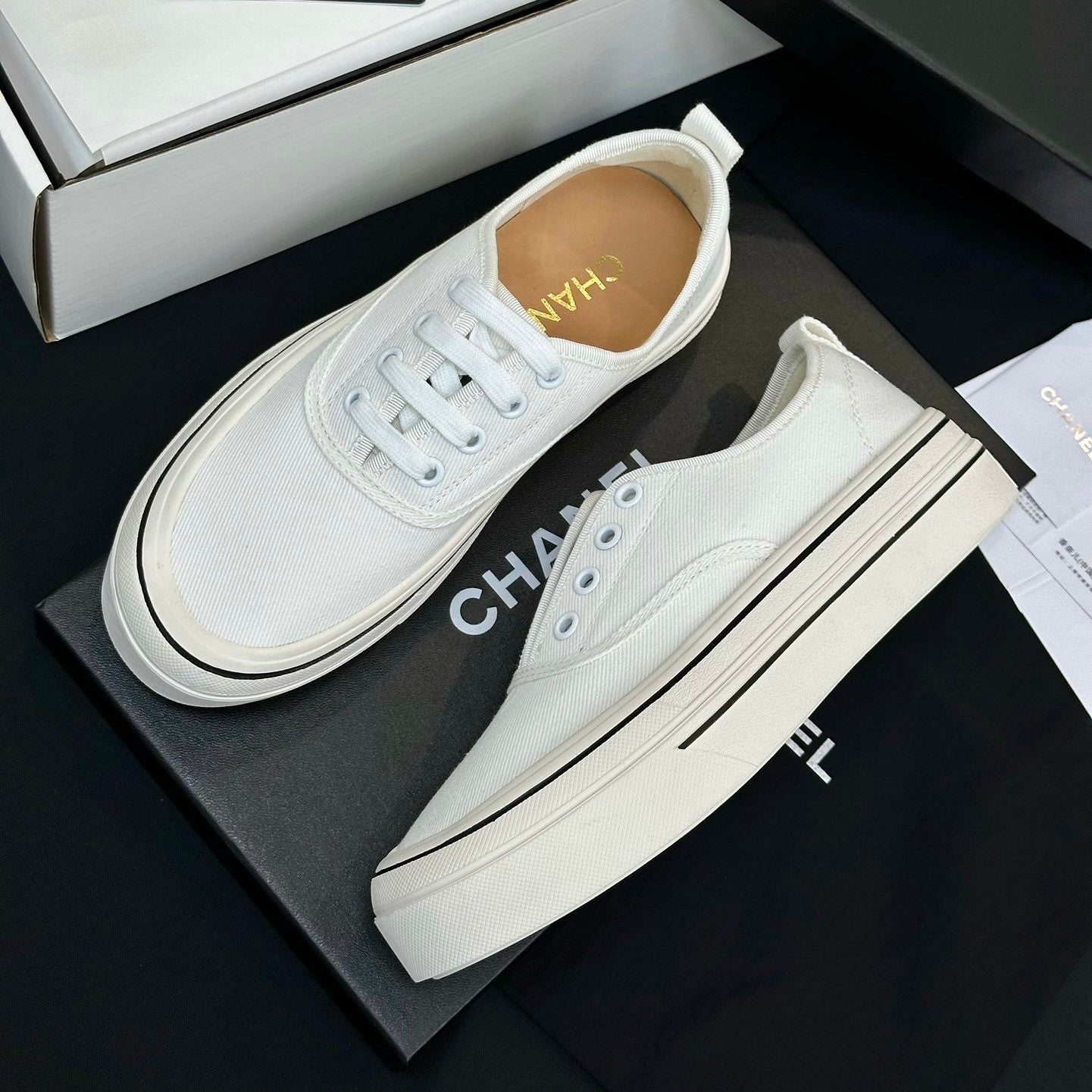 Chanel Platform Canvas Shoes #386499
