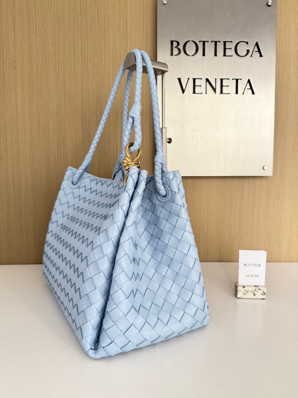 Bottega Veneta Large Parachute Women's Solid Color Lambskin Woven Tote Bag Bags #76484