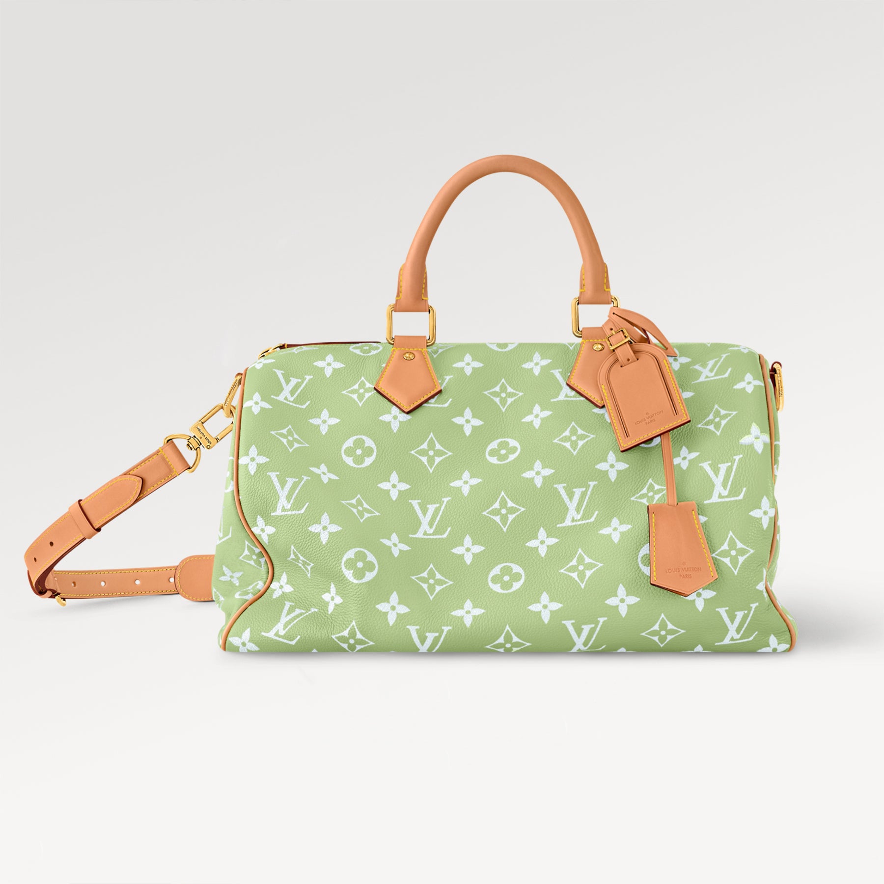 Louis Vuitton Speedy P9 Bandoulière 40 Handbag Apple Green Fresh Color Tote Travel Bag Fashionable And Trendy For Men And Women #194548