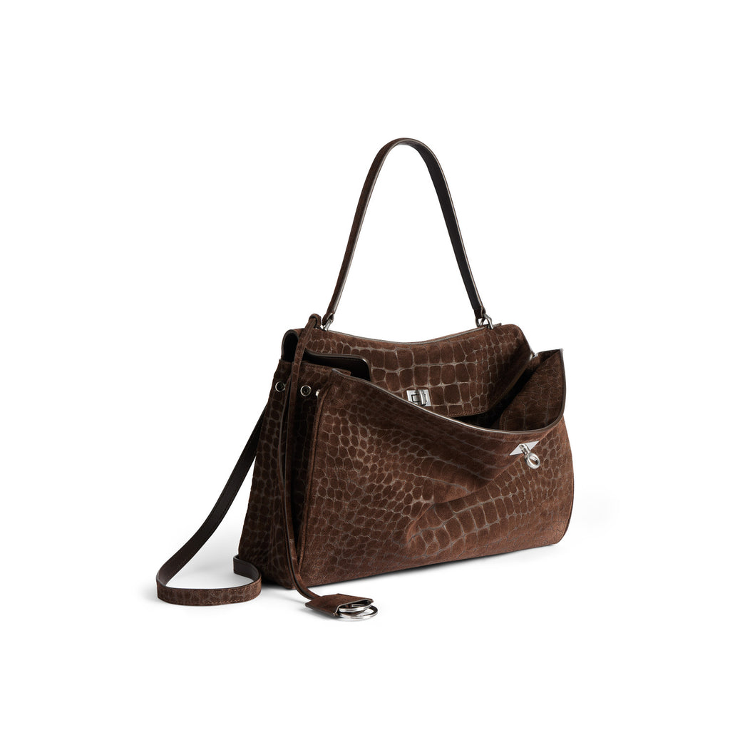 Balenciaga Women's Rodeo Handbag Medium Dark Brown #333497