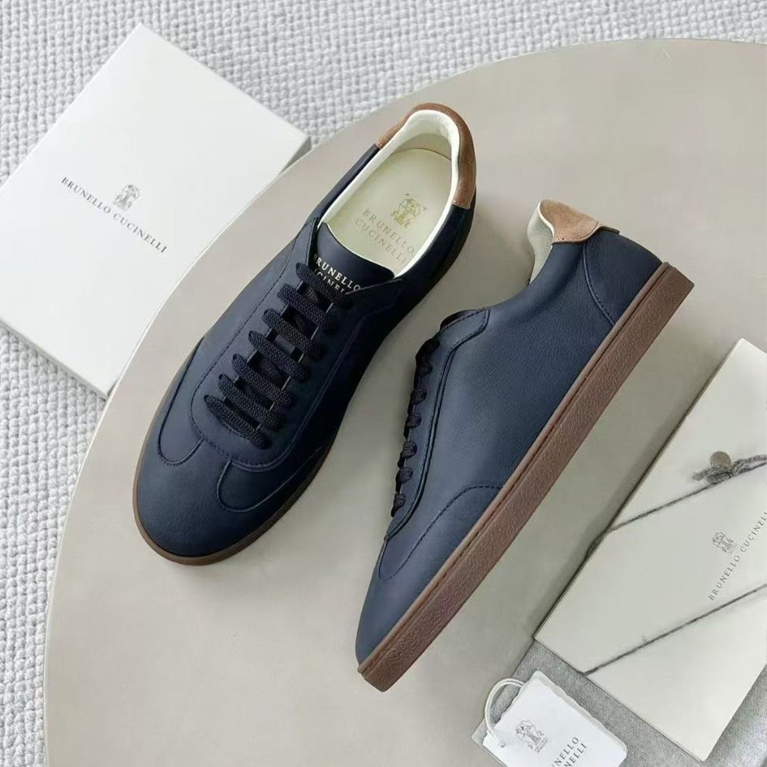 Brunello Cucinelli Men's Spring And Summer Washed Suede Rubber Sole Shoes Fashion Casual Solid Color Flat Sneakers Ngvp #1983