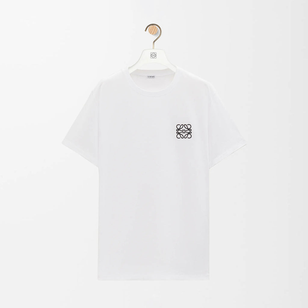 Loewe Men's and Women's Solid Color Embroidered Logo Print Round Neck Cotton Short Sleeve T-Shirt #77814