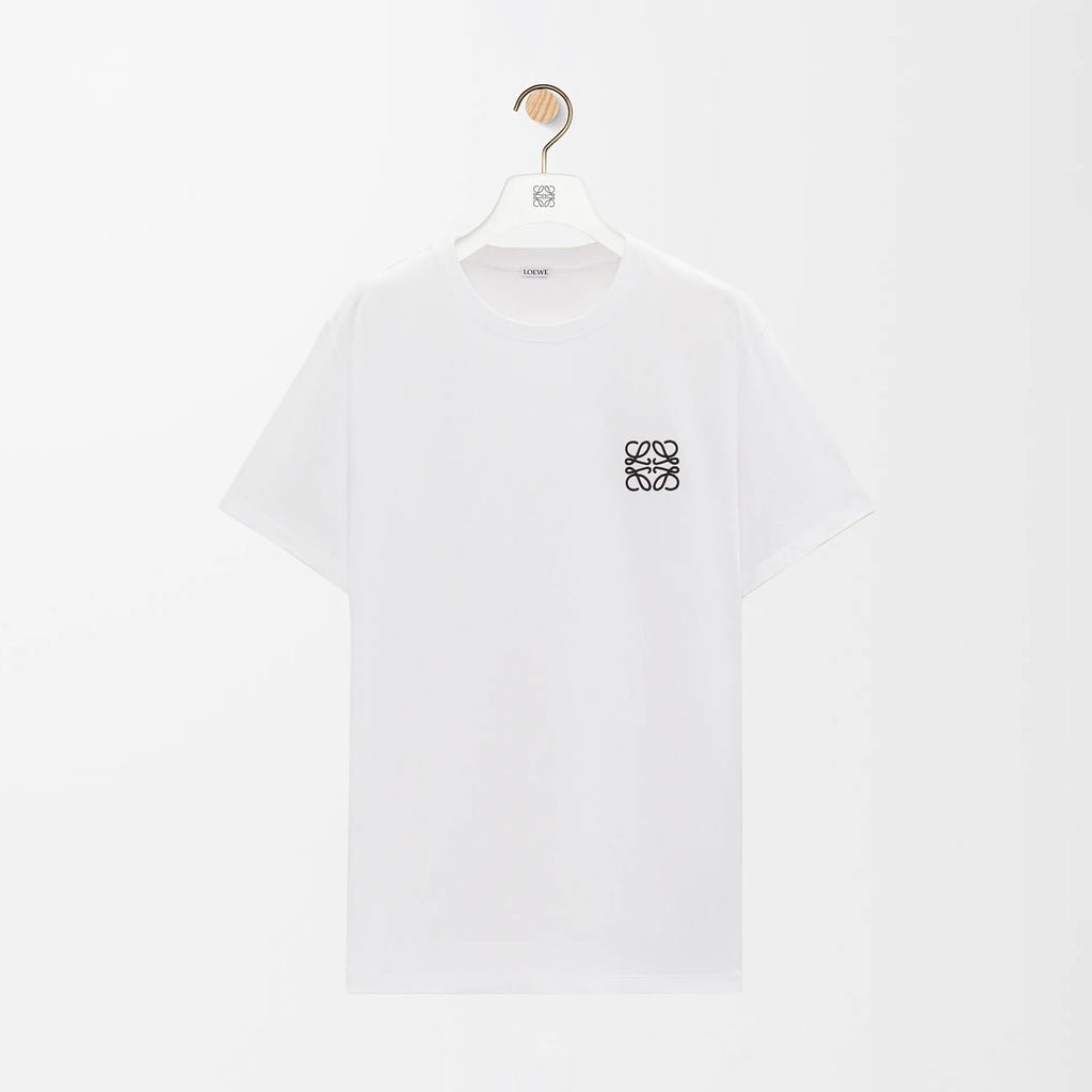 Loewe Men's and Women's Solid Color Embroidered Logo Print Round Neck Cotton Short Sleeve T-Shirt #77814