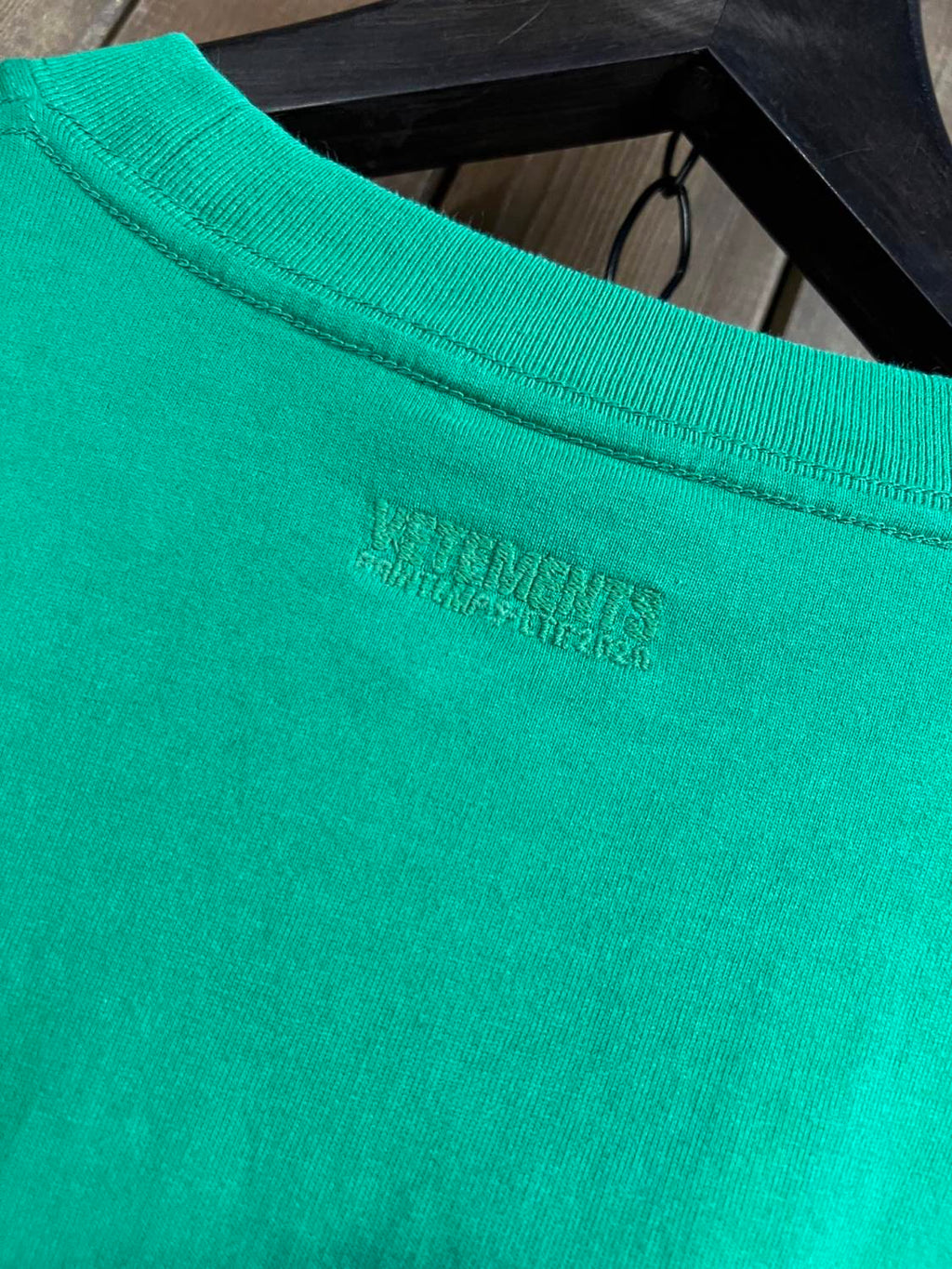 Vetements Men's Summer Logo Pattern Printing Casual Green Loose Round Neck Short Sleeve T-Shirt #71599