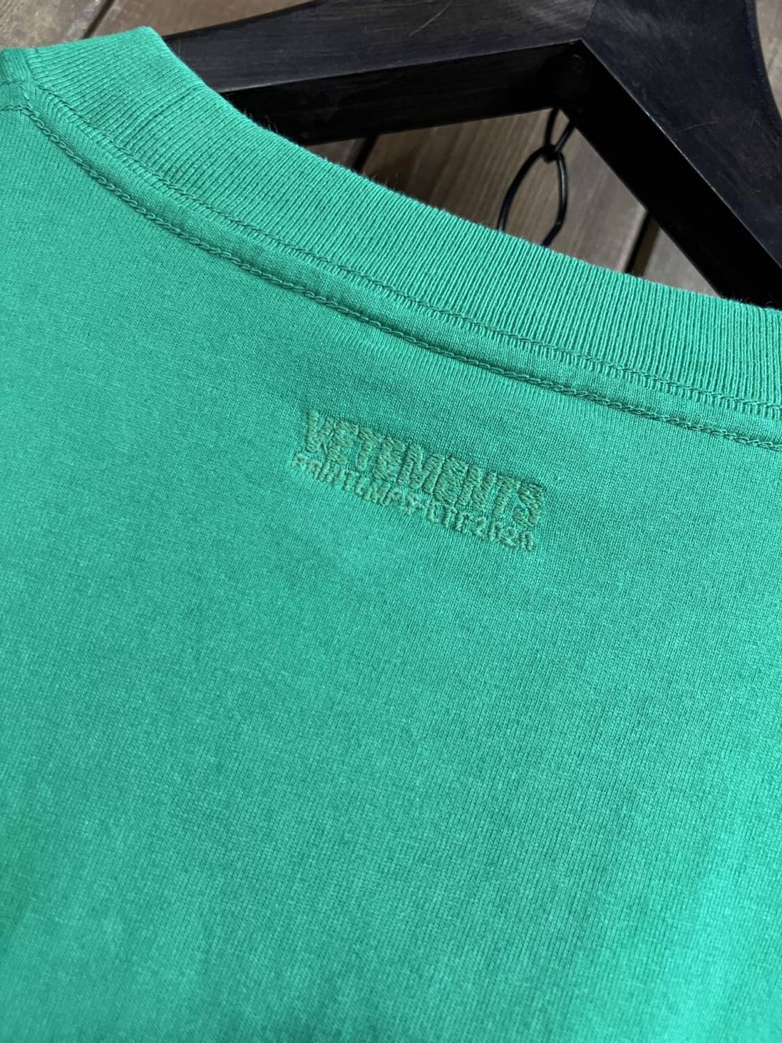 Vetements Men's Summer Logo Pattern Printing Casual Green Loose Round Neck Short Sleeve T-Shirt #71599