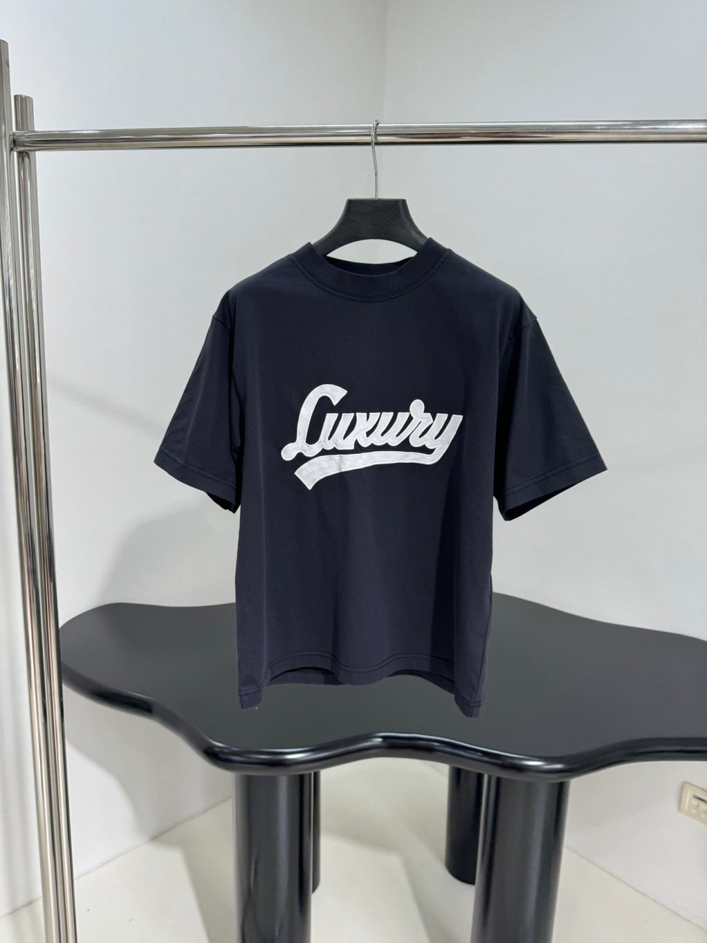 Balenciaga LUXURY SCRIPT Men's And Women's Summer Fashion Casual Crew Neck Pullover Vintage Plain Weave Knit Fabric Loose Fit Short Sleeve T-Shirt #79163