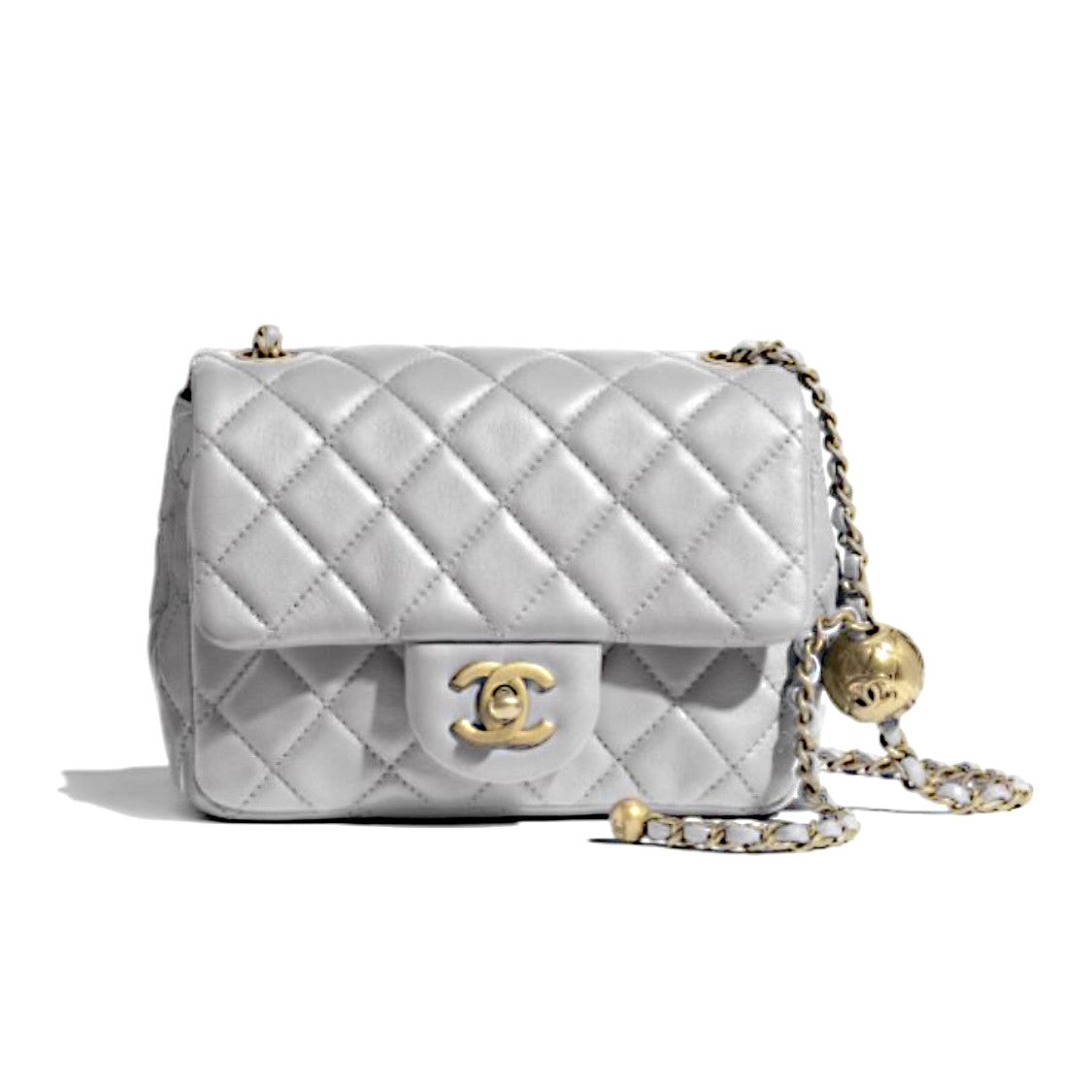 Chanel Women's Adjustable Shoulder Strap Diamond Pattern Gold Buckle Chain Gold Ball Solid Color Leather Crossbody Shoulder Bag Bags #76352
