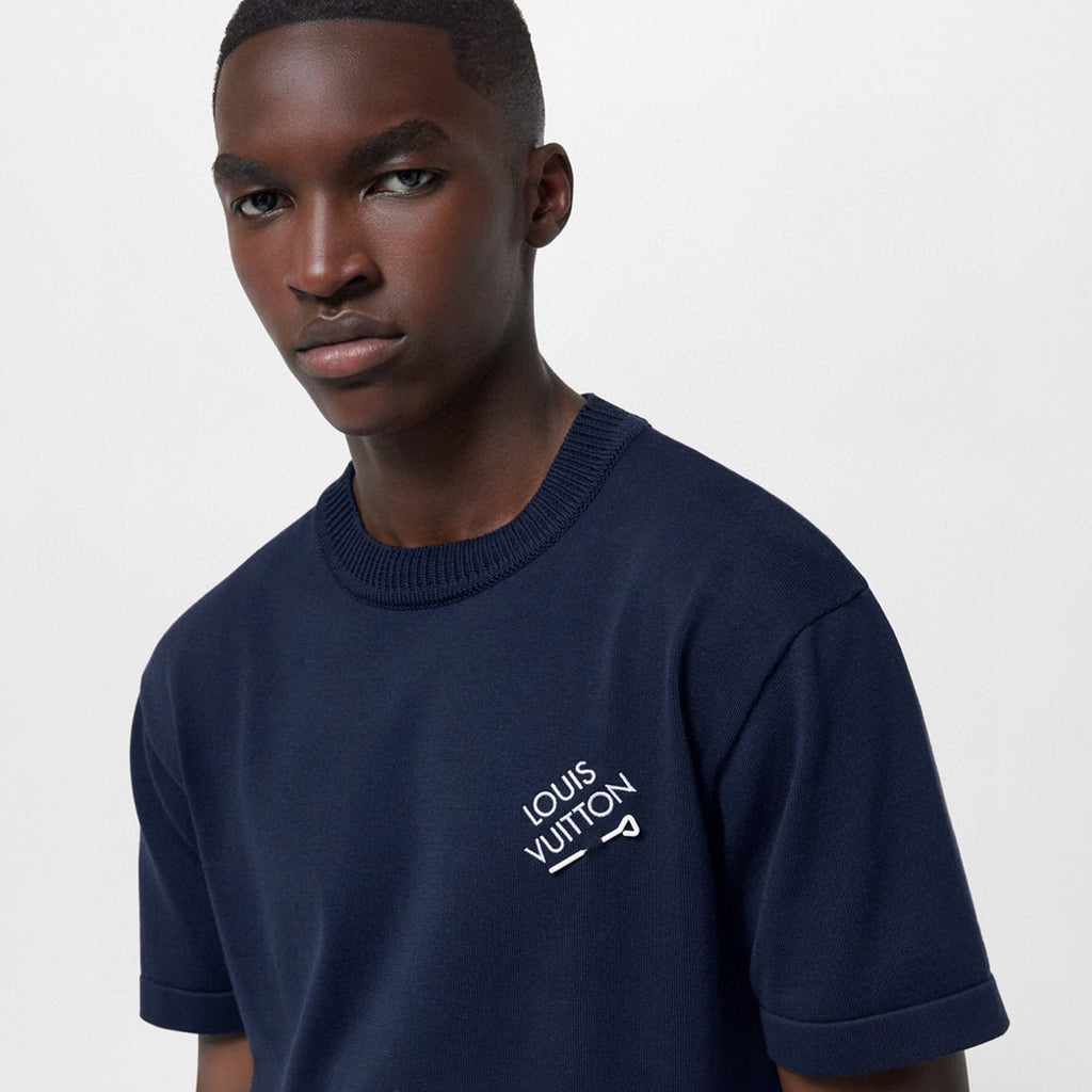 Louis Vuitton Men's Solid Color Logo Embroidery Casual Cotton Crew Neck Shirt Short Sleeve T-shirt #76114