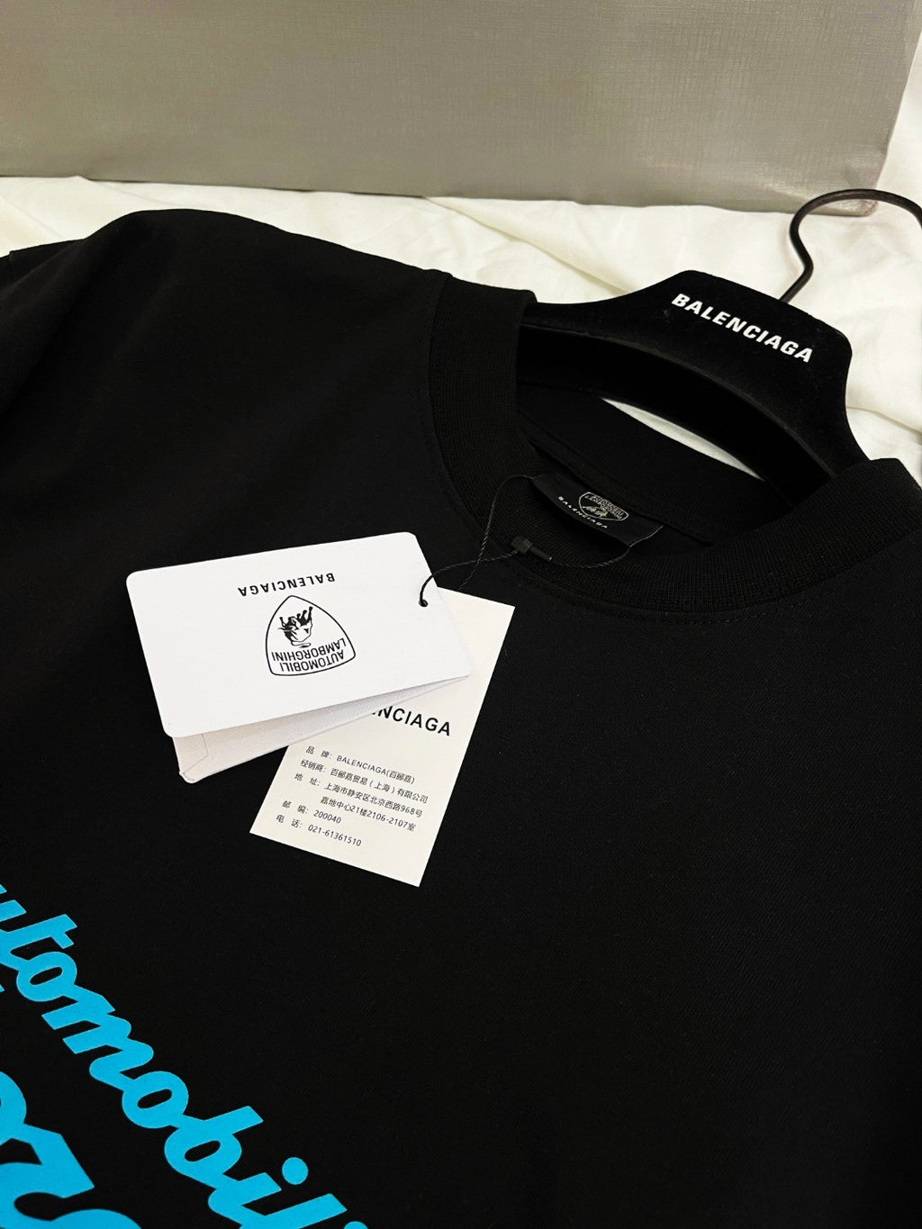 Balenciaga x Lamborghini Men's And Women's Summer Car Printing Round Neck Cotton Short Sleeve T-Shirt #71838