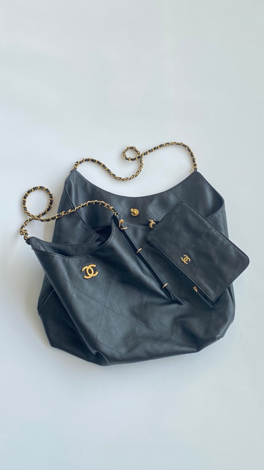 Chanel Maxi Shopping Bag Calfskin Gold-tone #336627